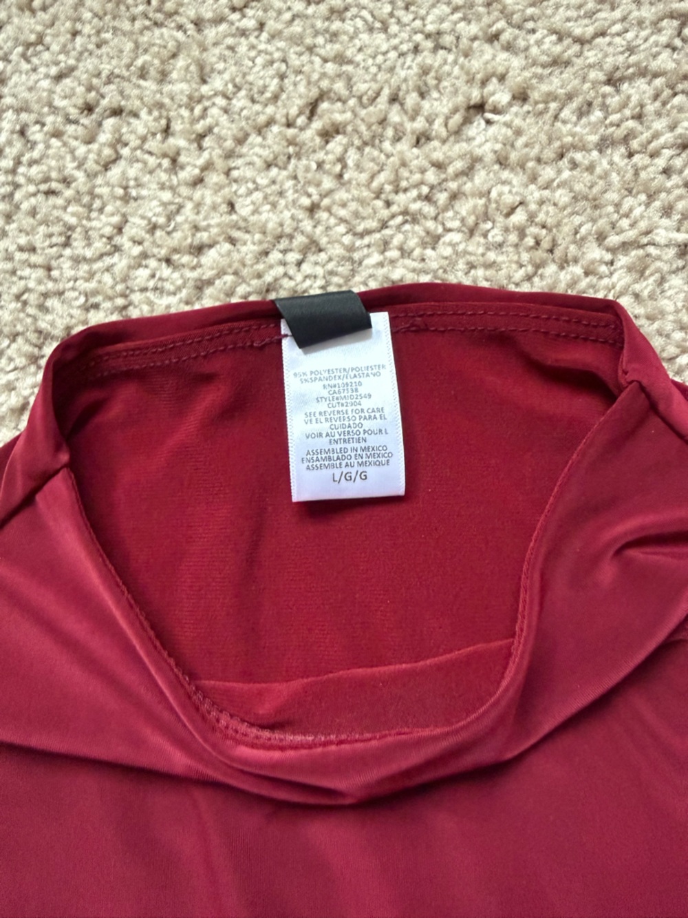 Windsor Venezia mock neck dress burgundy large - Picture 5 of 6